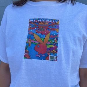 White Playboy Graphic Tee